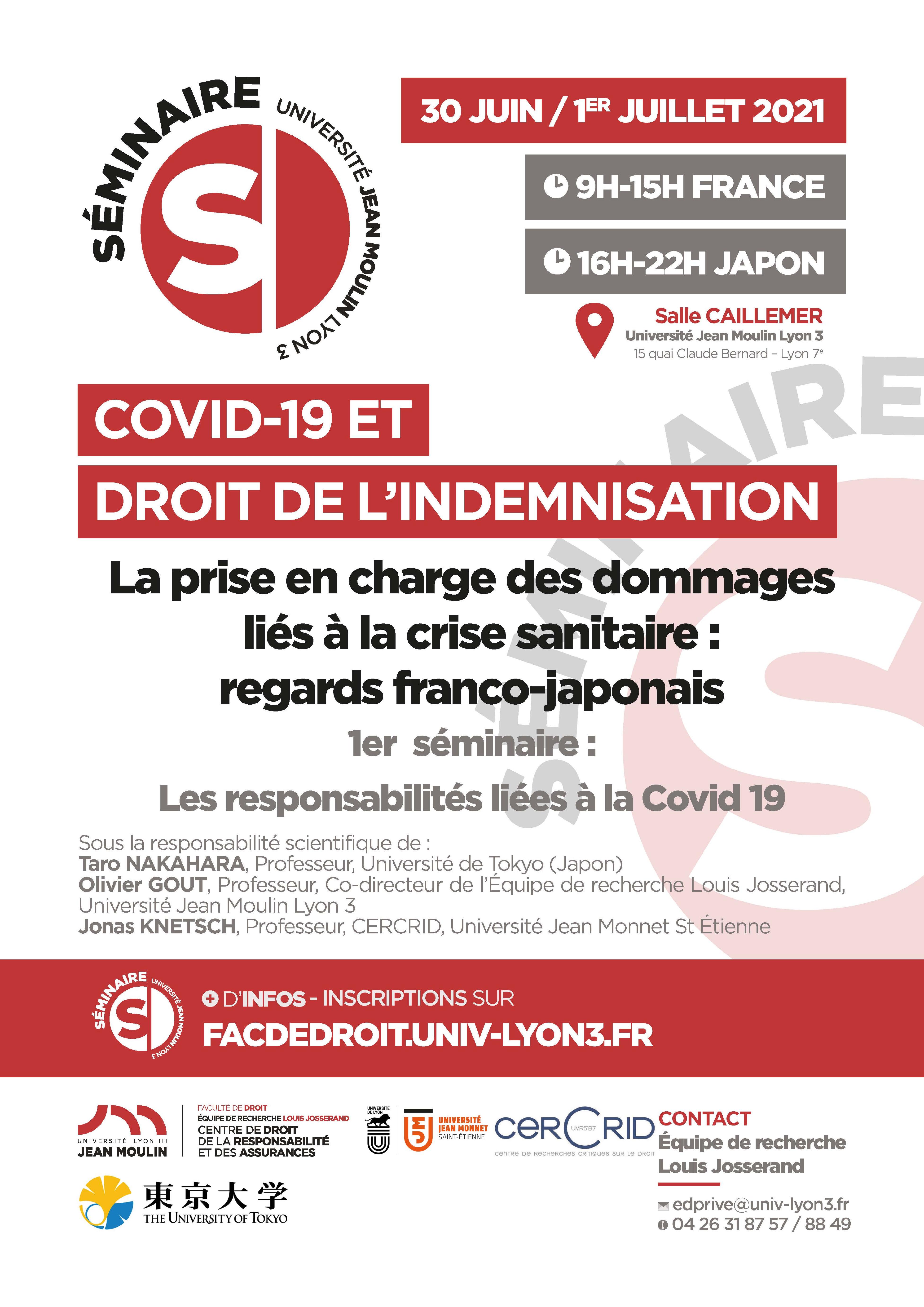 1er séminaire franco-japonais "Les responsabilités liées à la Covid 19"